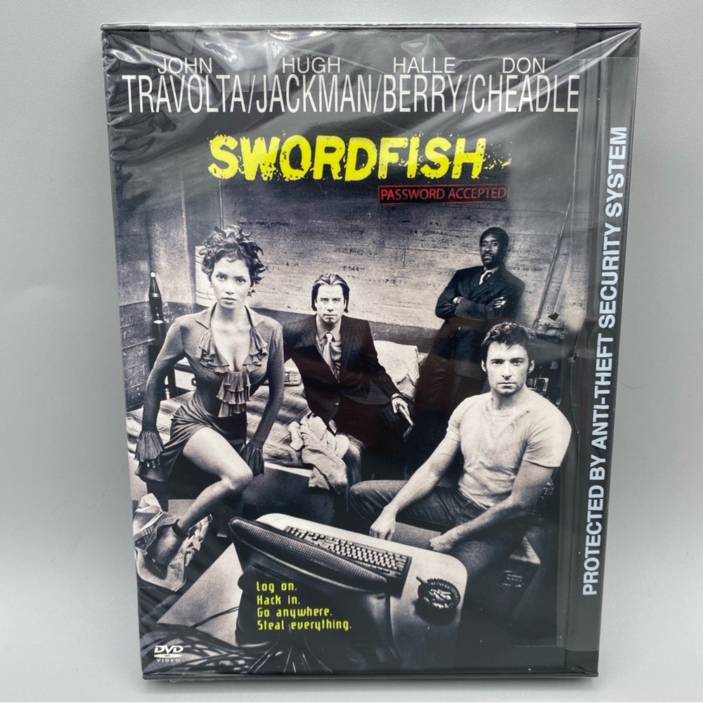Swordfish (DVD, 2001) Snap Case, John Travolta, Halle Berry, Hugh Jackman‎